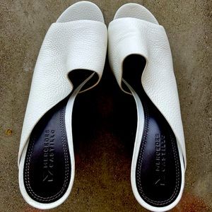 MERCEDES CASTILLO white leather mules Perfect Condition!!! Made in Brazil